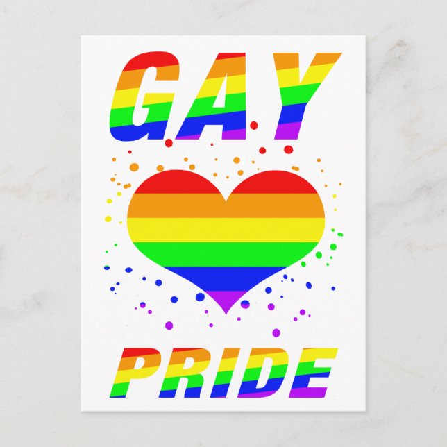 Gay Pride with Heart Postkarte (Vorderseite)