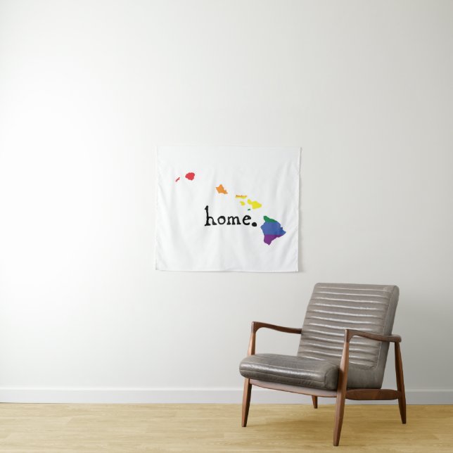 Gay Pride Zuhause| Hawaii Wandteppich (Beispiel (Horizontal))