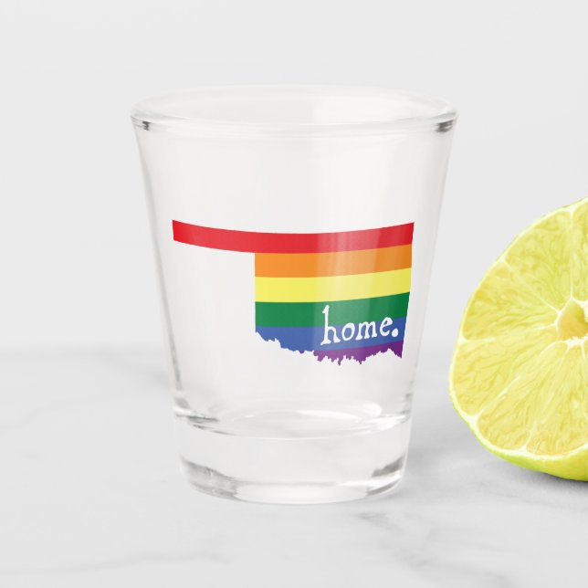 Gay Pride Zuhause| Oklahoma Schnapsglas (Vorderseite)