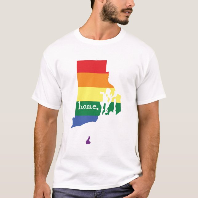 Gay Pride Zuhause| Rhode Island T-Shirt (Vorderseite)