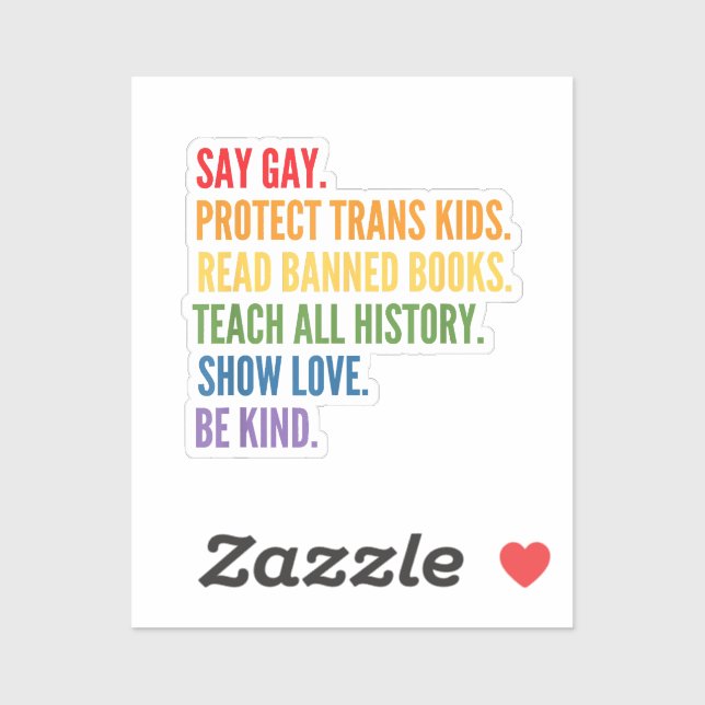 Gay Protect Trans Kids Read Banned Books Be Ki Aufkleber (Blatt)