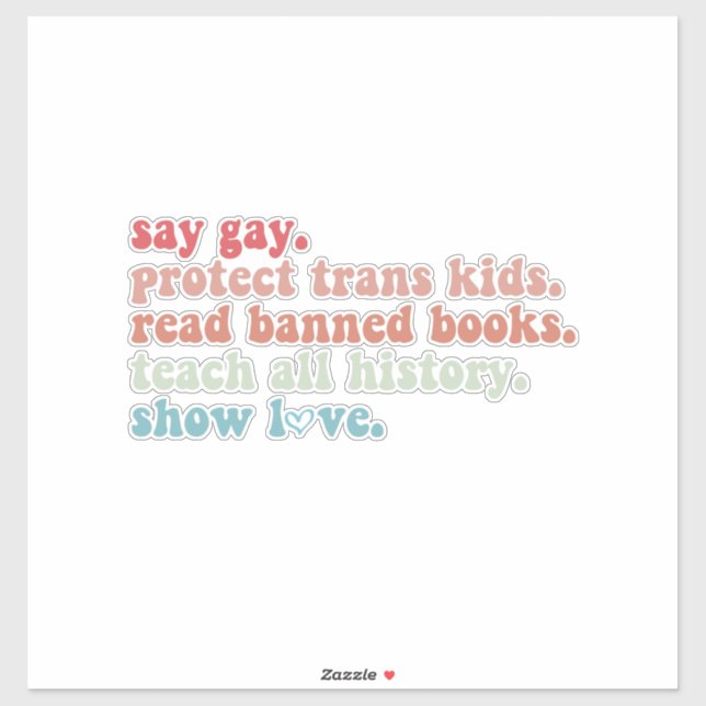 "Gay Protect Trans Kids Read Banned Books LGBTQ" Aufkleber (Blatt)