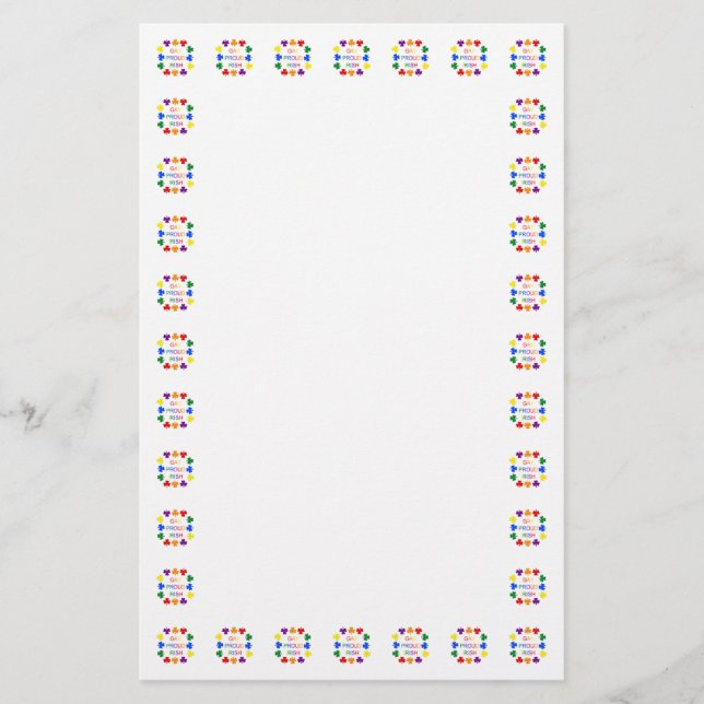 Gay Proud Irish LGBT Rainbow Kleeblatts Briefpapier (Vorderseite)