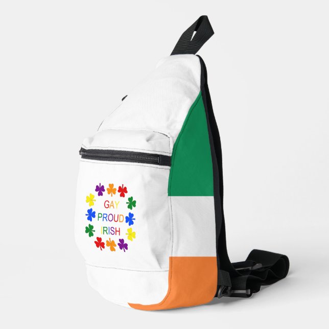 Gay Proud Irish LGBT Rainbow Kleeblatts Crossbody Bag (Rechte Ecke)