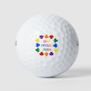 Gay Proud Irish LGBT Rainbow Kleeblatts Golfball