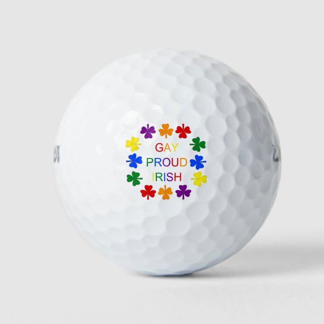 Gay Proud Irish LGBT Rainbow Kleeblatts Golfball (Vorderseite)