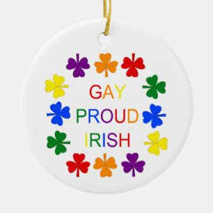 Gay Proud Irish LGBT Rainbow Kleeblatts Keramik Ornament
