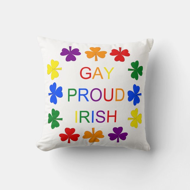 Gay Proud Irish LGBT Rainbow Kleeblatts Kissen (Vorderseite)
