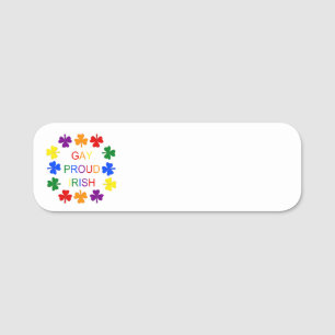 Gay Proud Irish LGBT Rainbow Kleeblatts Namensschild