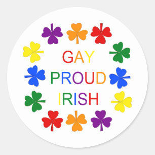 Gay Proud Irish LGBT Rainbow Kleeblatts Runder Aufkleber