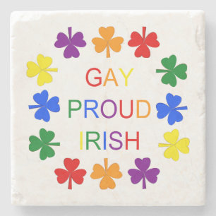 Gay Proud Irish LGBT Rainbow Kleeblatts Steinuntersetzer