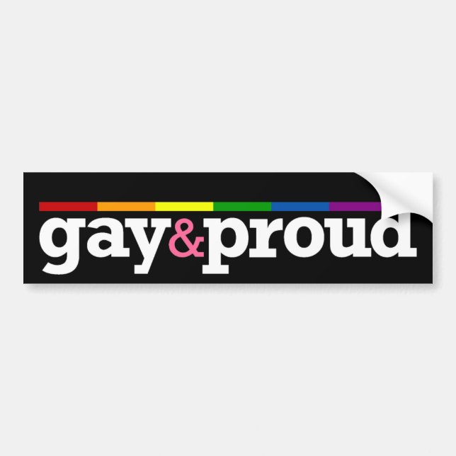 Gay&proud schwarzer Autoaufkleber (Vorne)