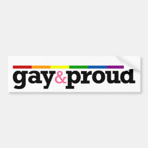 Gay&proud Weiß-Autoaufkleber Autoaufkleber