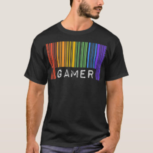 Gay Que Barcode Pride Gamer Videospiele Aestheti T-Shirt