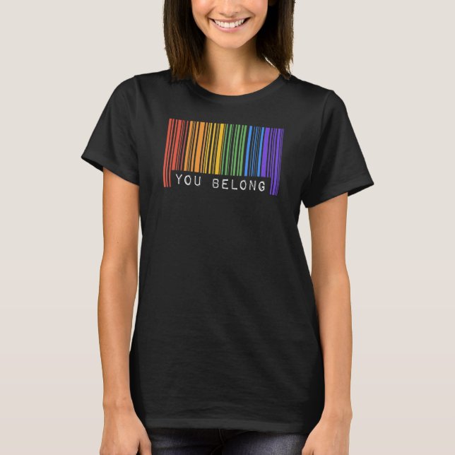 Gay Que Strichcode Pride Sie gehören zur ästhetisc T-Shirt (Vorderseite)