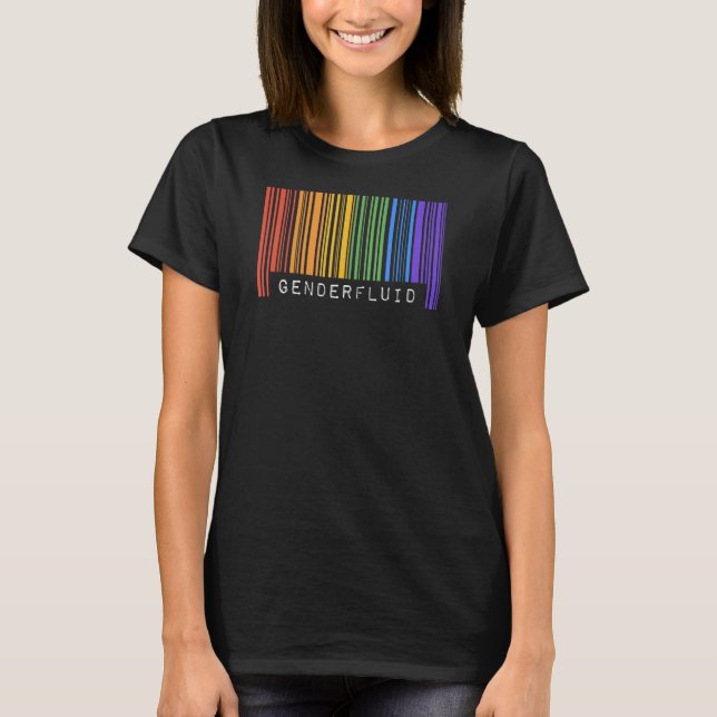 Gay Que Strichcode Prix Genderfluid Ästhetik Lgbt T-Shirt (Vorderseite)