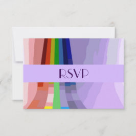 Gay Rainbow and Rings Wedding RSVP