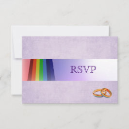 Gay Rainbow and Rings Wedding RSVP