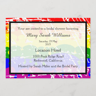 Gay Rainbow Bridal Dusche Einladung