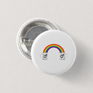 Gay Rainbow Coffee Date Button