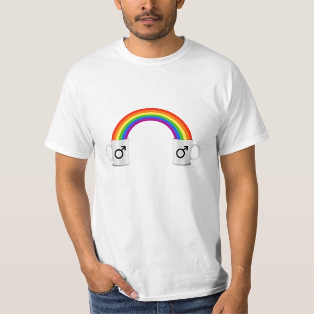 Gay Rainbow Coffee Date T-Shirt (Vorderseite)