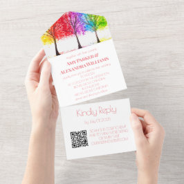 Gay Rainbow Colorful LGBT Pride UAWG QR Code All In One Einladung