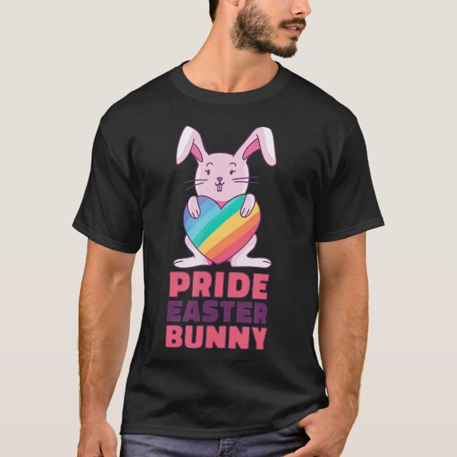 Gay Rainbow Design Bunny für Prix Osterkaninchen T-Shirt (Vorderseite)