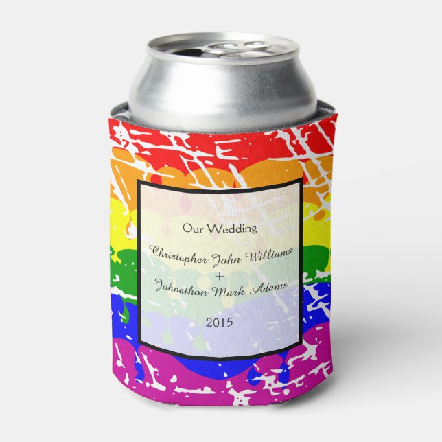 Gay Rainbow Freedom Flag Wedding Keepake Dosenkühler (Kanne Vorderseite)