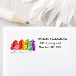 Gay Rainbow LGBT Lesbische Pride Watercolor Labels