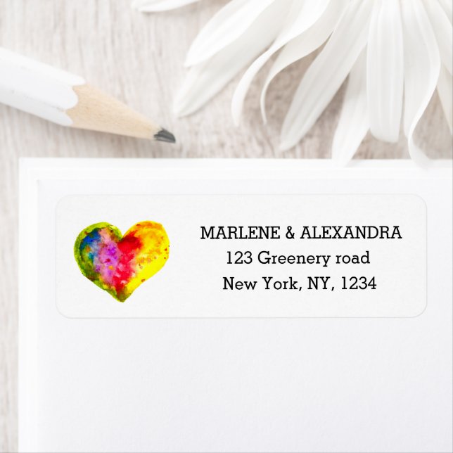 Gay Rainbow LGBT Lesbische Pride Watercolor Labels (Insitu)