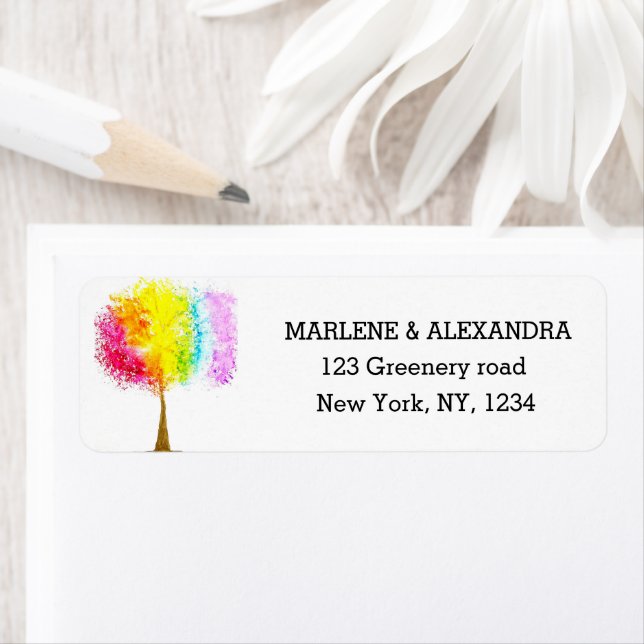 Gay Rainbow LGBT Lesbische Pride Watercolor Labels (Insitu)