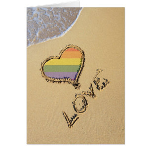 Gay Rainbow Liebe Herz in Sand