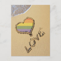Gay Rainbow Liebe Herz in Sand
