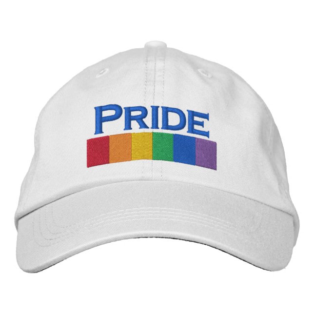 Gay Rainbow Pride Flag Strip Bestickte Baseballkappe (Vorderseite)