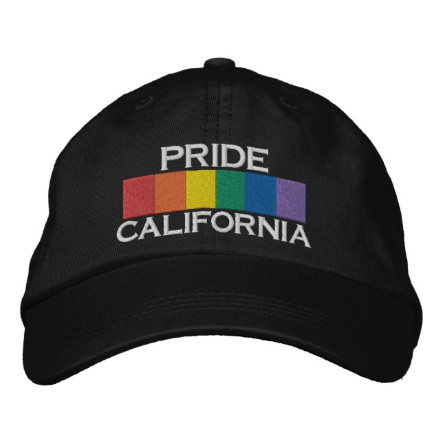 Gay Rainbow Pride Flag Strip Personalisiert Bestickte Baseballkappe (Vorderseite)