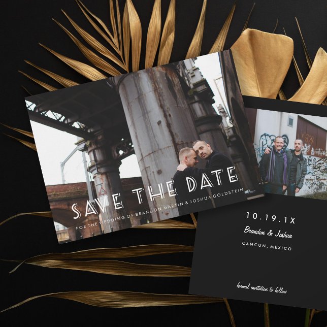 Gay Retro Art Deco Foto Save the Date (Von Creator hochgeladen)