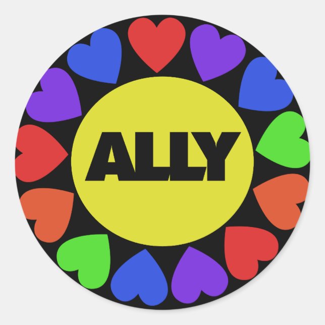 Gay Rights Ally Runder Aufkleber (Vorderseite)