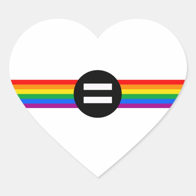Gay Rights Flag Herz-Aufkleber (Vorderseite)
