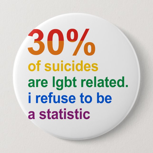 Gay Suicide - Ich weigere mich, eine Statistik zu  Button (Vorderseite)