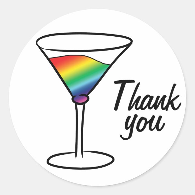Gay-tini Vielen Dank Runder Aufkleber (Vorderseite)