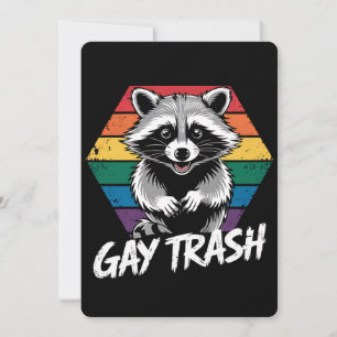 Gay Trash Raccoon LGBTQ Prix Vintag Einladung