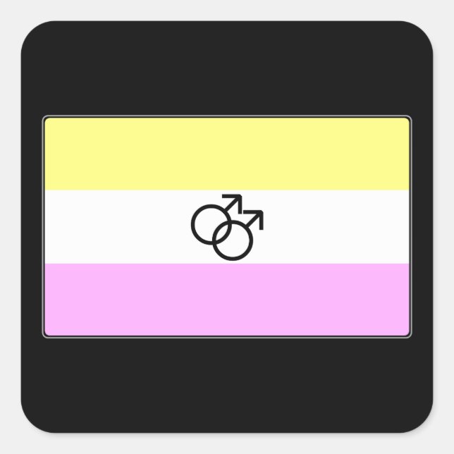 Gay Twink Pride Flag Quadratischer Aufkleber (Vorderseite)