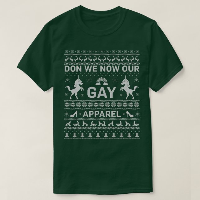 GAY UGLY CHRISTMAS SWEATER T-Shirt (Design vorne)
