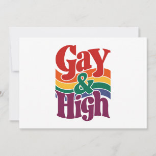 Gay und High Retro LGBTQ Stolzflagge Einladung