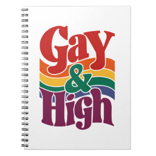 Gay und High Retro LGBTQ Stolzflagge Notizblock