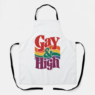 Gay und High Retro LGBTQ Stolzflagge Schürze