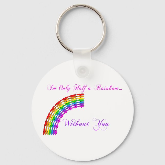 Gay Valentine Half Rainbow rechts Schlüsselanhänger (Vorderseite)