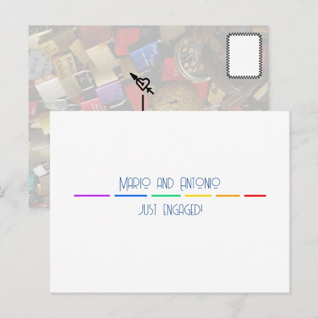 Gay Verlobt Postkarte (Vorne/Hinten)