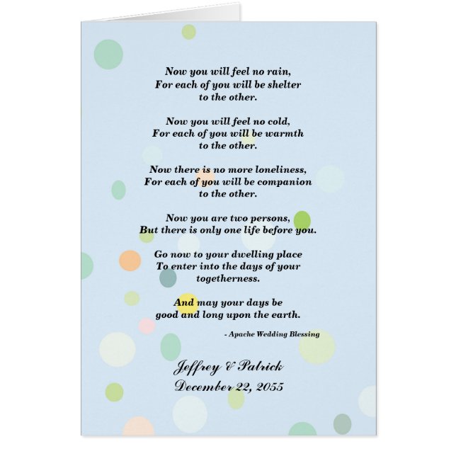 Gay Wedding, Apache Segen, Blau mit Punkten (Vorne)