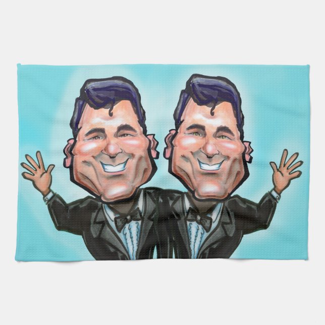 Gay Wedding Cake Dolls Geschirrtuch (Horizontal)